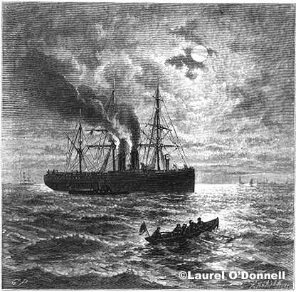 Getting News from Steamer in New York Bay