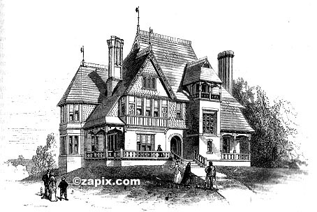 Design No. 5.—Jacobite Style, Brick, Tile, And Timber